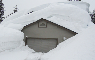 Alpine Meadows huge ice dams and icicles