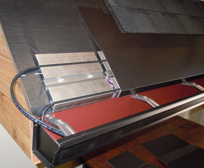 Extend heaters into gutters and downspouts for complete protection