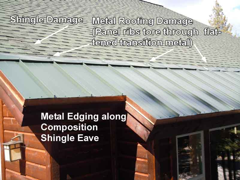 Metal Edging on shingle roofing does not prevent ice dams
