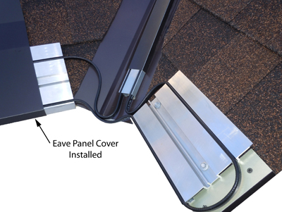 Install panel covers to eliminate icicles